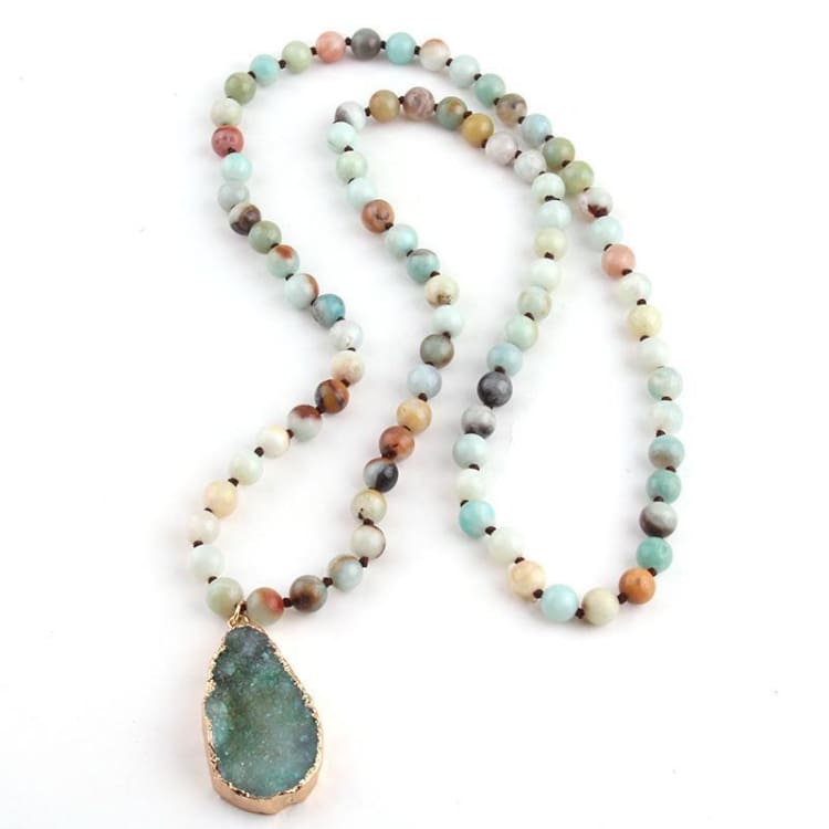 Collier en Amazonite et pendentif druse