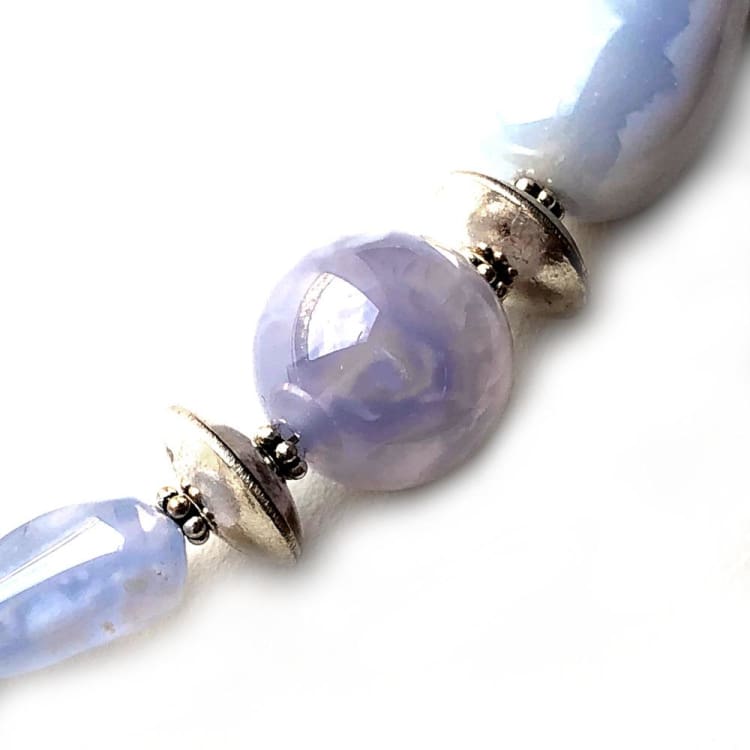 Collier en Calcédoine bleue et Argent - Collier