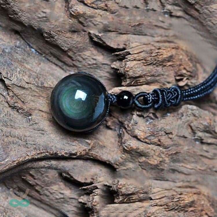 Collier en Obsidienne il Céleste
