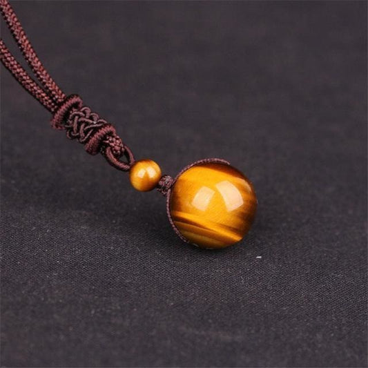 Pendentif en il de Tigre et cordon tressé - pendentif
