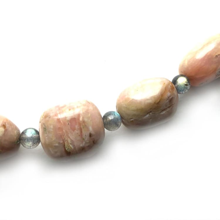 Collier en Opale rose Labradorite et Argent - Collier