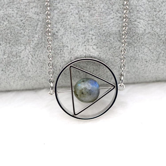 Collier Géométrique en Labradorite - Collier