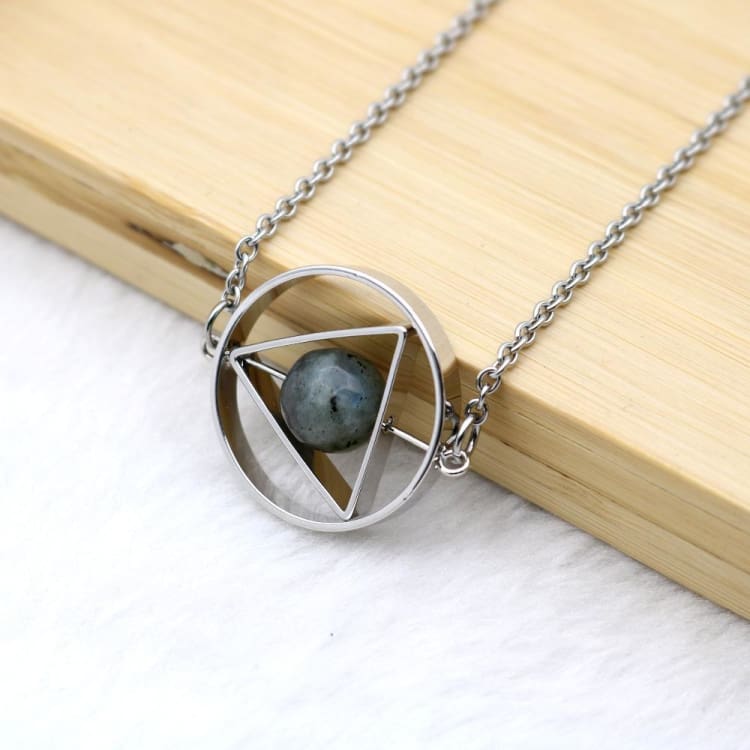 Collier Géométrique en Labradorite - Collier