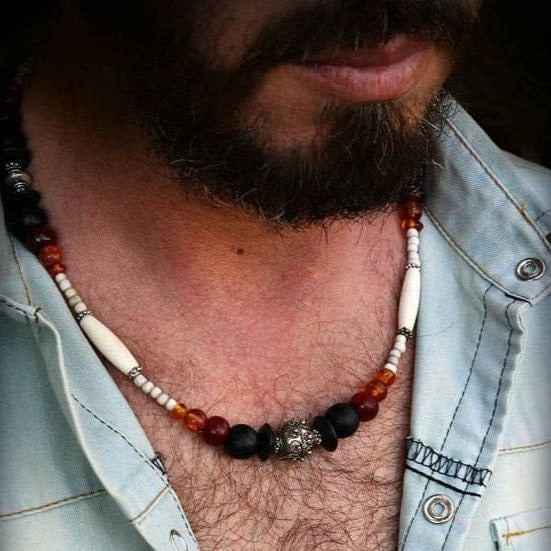 Collier Homme en pierres naturelles Aube
