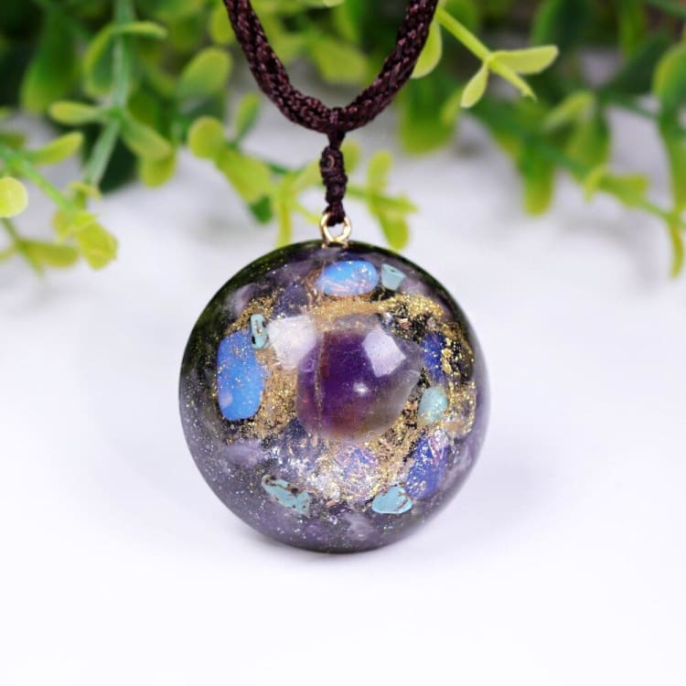 Collier Orgonite Améthyste et Opalite - Collier