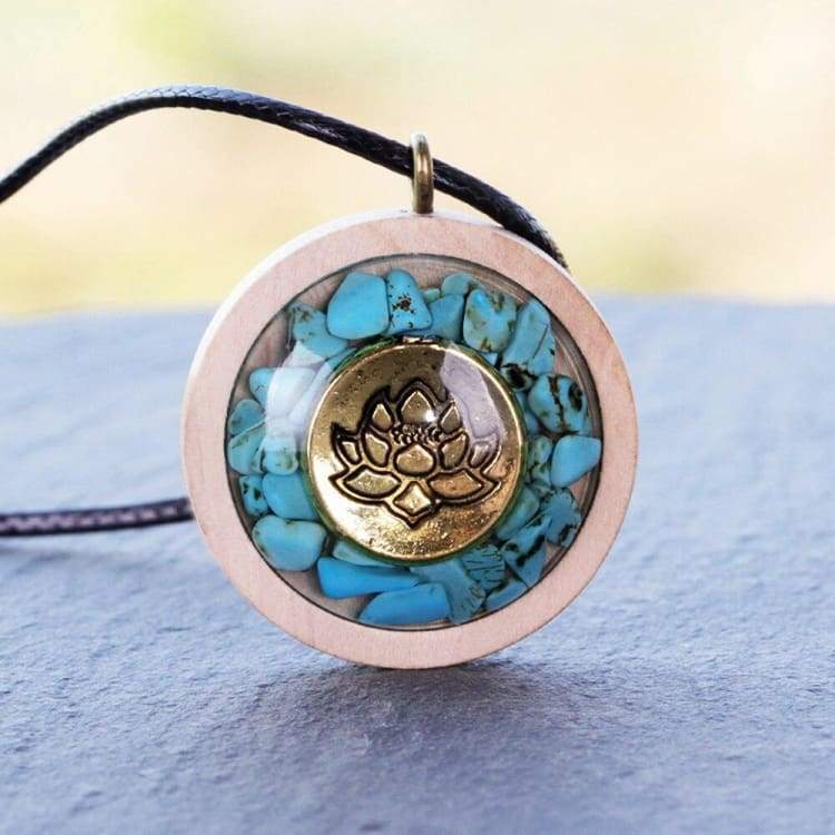 Orgone Round Chakra Energy Crystals Pendant Necklace Turquoises Necklace For Emf Protection Spiritual Healing Jewelry Men Women