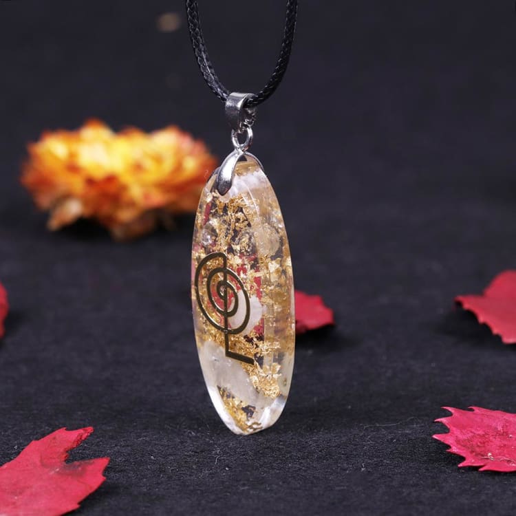 Collier Orgonite La Stabilité du Cristal de Roche - Collier