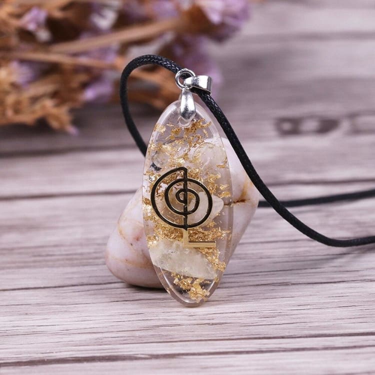 Collier Orgonite La Stabilité du Cristal de Roche - Collier