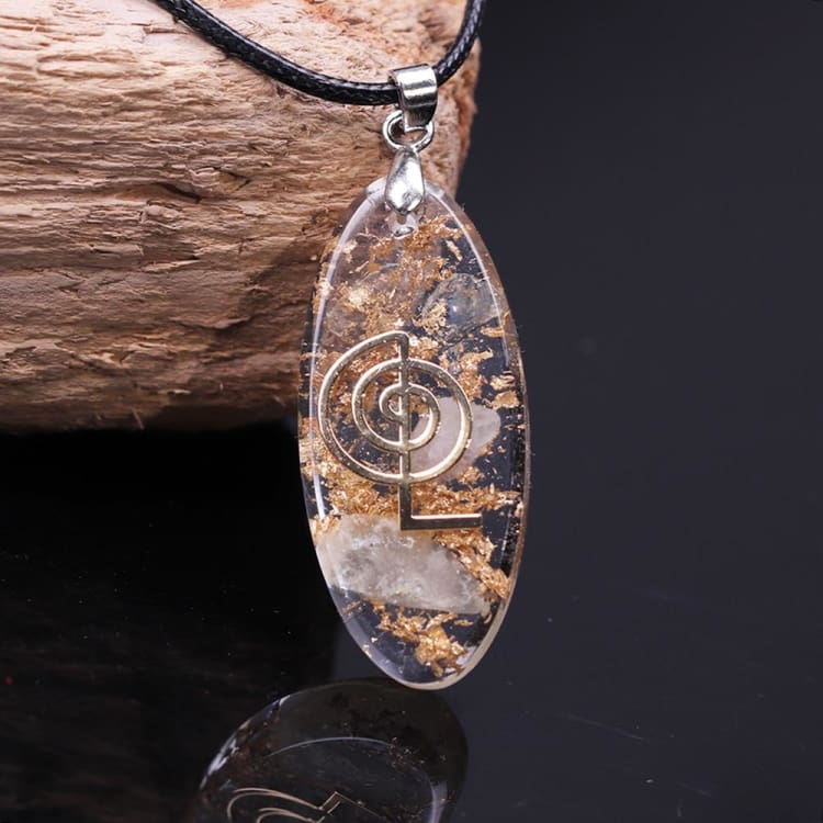 Collier Orgonite La Stabilité du Cristal de Roche - Collier