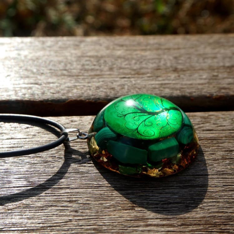 Collier Orgonite & Malachite Arbre de Vie - Collier