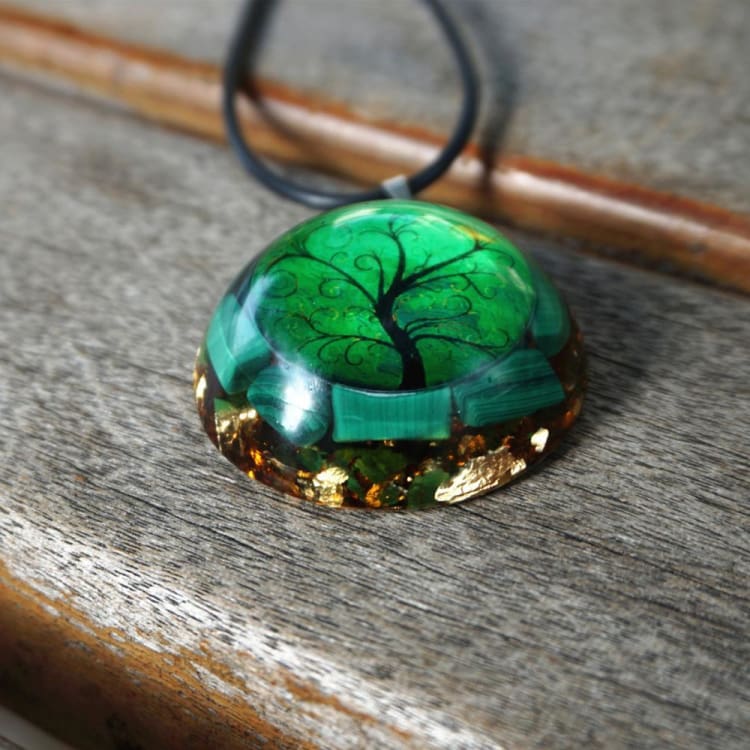 Collier Orgonite & Malachite Arbre de Vie - Collier