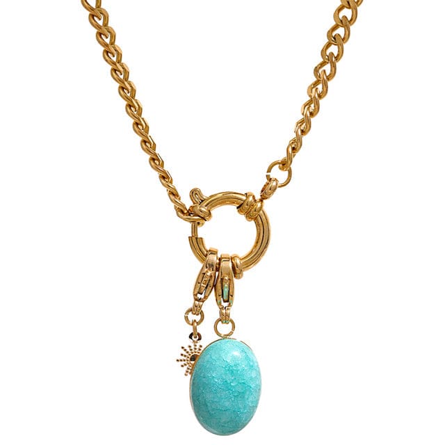 Collier pendentif Amazonite et Soleil