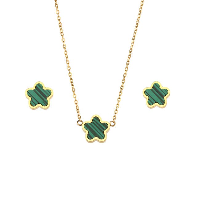 Collier pendentif trèfle à quatre feuille - Vert