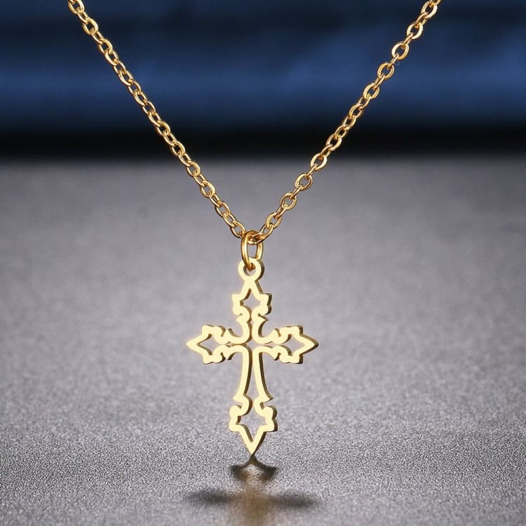 Collier Résurrection avec croix - Doré - Collier