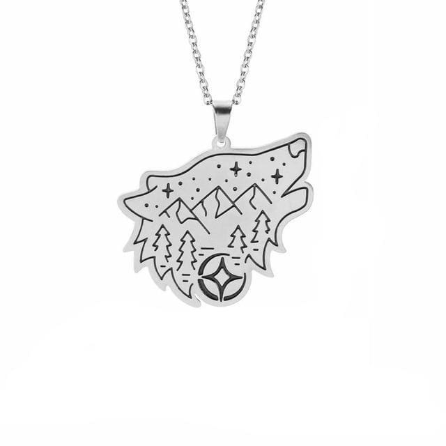 Collier ’Totem de la Nature’ - Loup - Argenté - collier