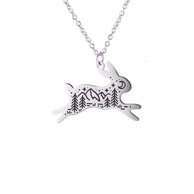 Collier ’Totem de la Nature’ - Lapin - Argenté - collier