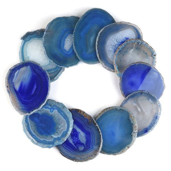 Dessous De Verre En Agate - Bleu - Decoration