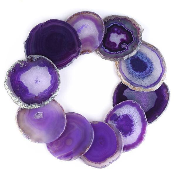 Dessous De Verre En Agate - Violet - Decoration
