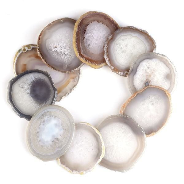 Dessous De Verre En Agate - Blanc - Decoration