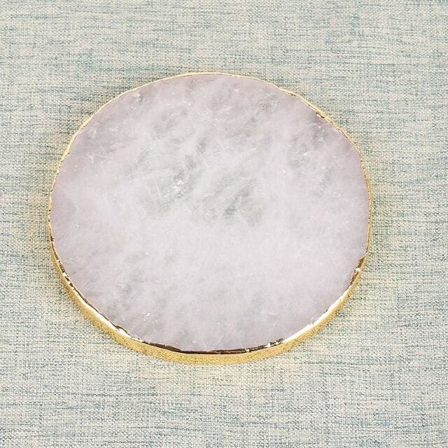 Dessous de verre en Quartz Rose - Rond