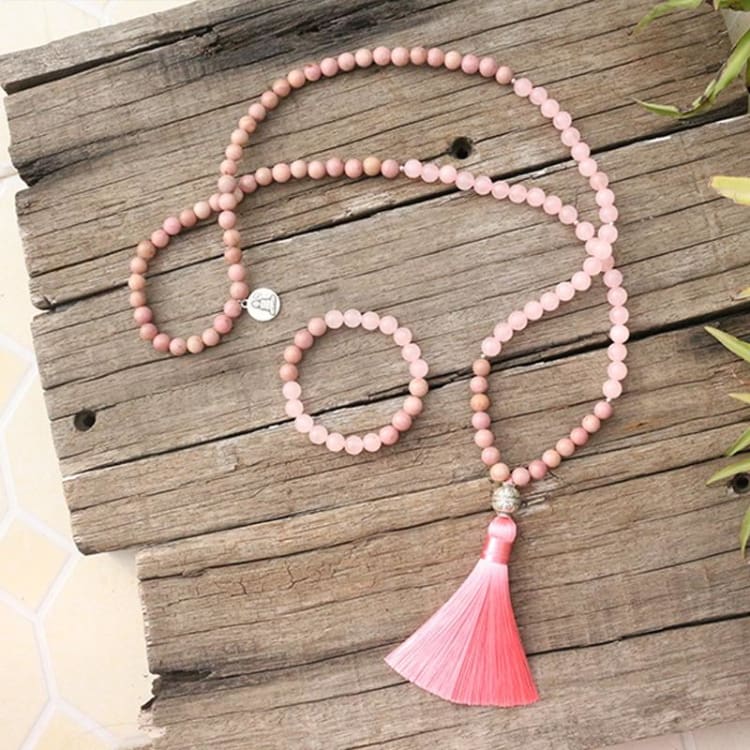 Ensemble Prestigieux Amour et Sérénité en Quartz rose et Rhodochrosite - Bracelet