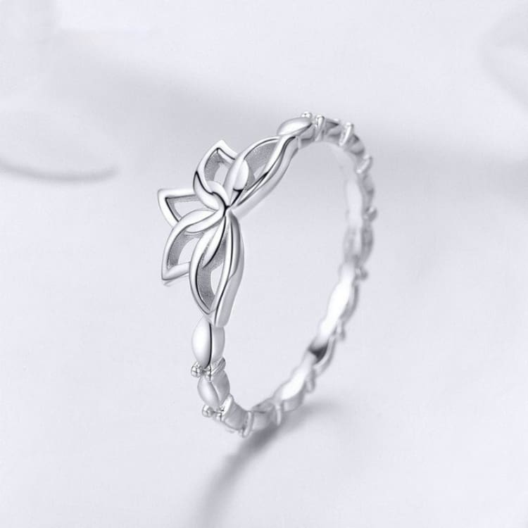 Fleur de Lotus bague élégante en argent Sterling 925 - Bague