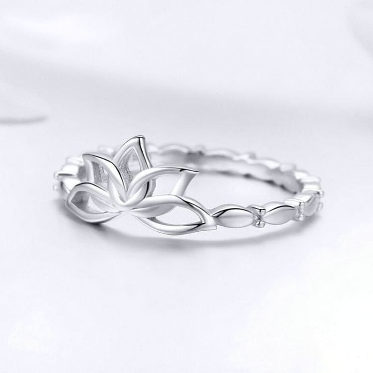 Fleur de Lotus bague élégante en argent Sterling 925 - Bague
