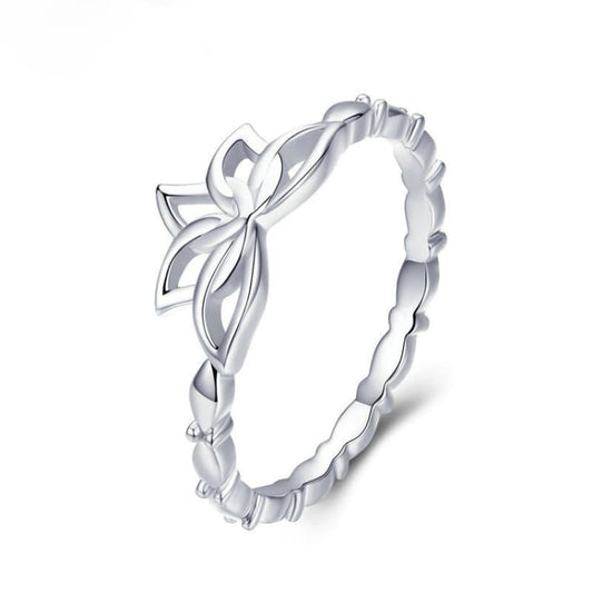 Fleur de Lotus bague élégante en argent Sterling 925 - Bague