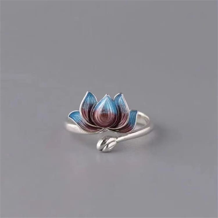 Fleur de Lotus Bague Vintage en argent plaqué - Bague