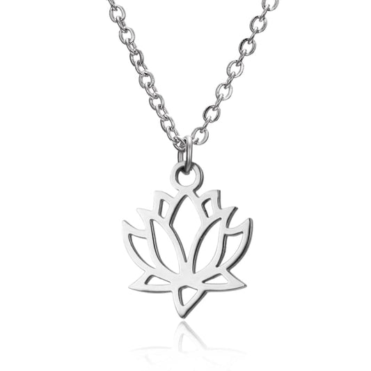 Fleur de Lotus collier en acier inoxydable - Collier