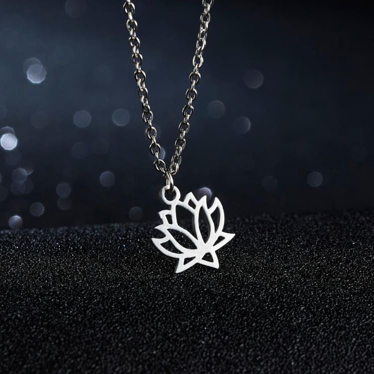 Fleur de Lotus collier en acier inoxydable - Collier