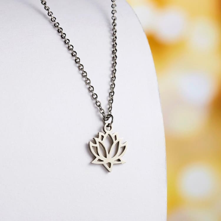 Fleur de Lotus collier en acier inoxydable - Collier