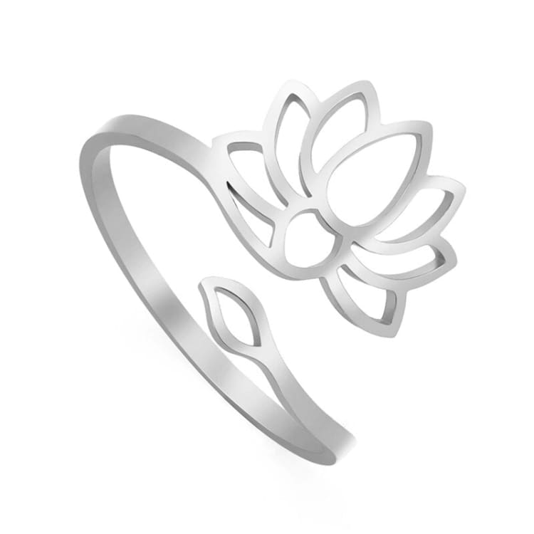 Fleur de Lotus Bague réglable - Argent - Bague