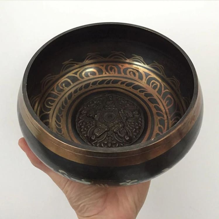 Grand Bol chantant tibétain - Design sombre