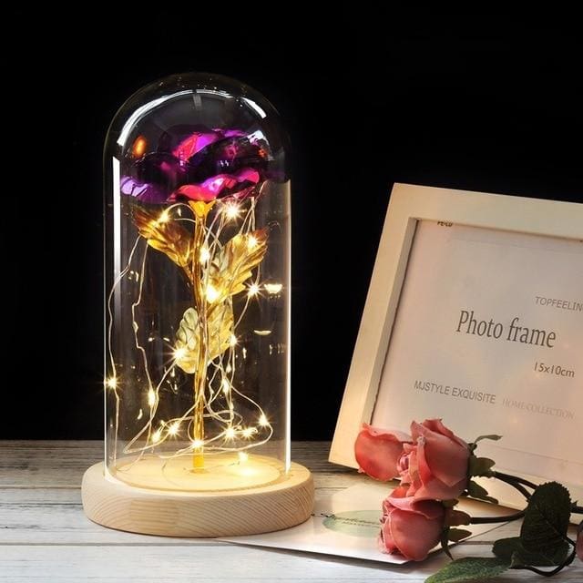 La Rose éternelle sous cloche - Violette - decoration