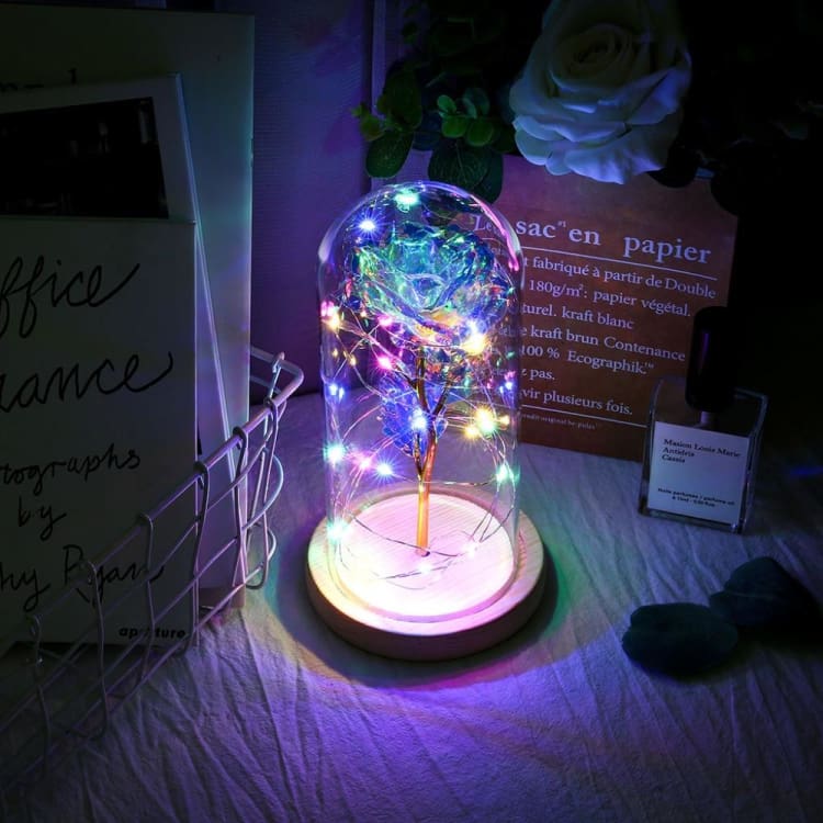 La Rose étincellante sous cloche - Décorations