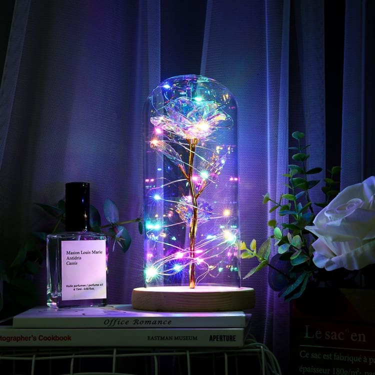 La Rose étincellante sous cloche - Décorations