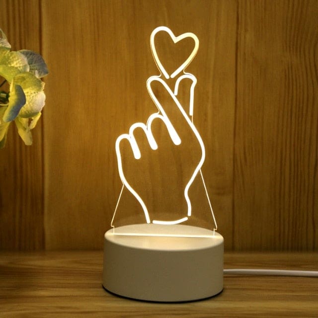 Lampe 3D - Cœur Coréen