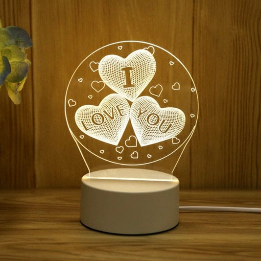 Lampe de chevet 3D - I love You