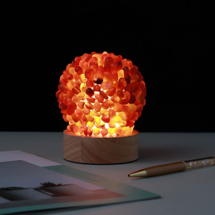 Lampe de chevet en Agate Rouge