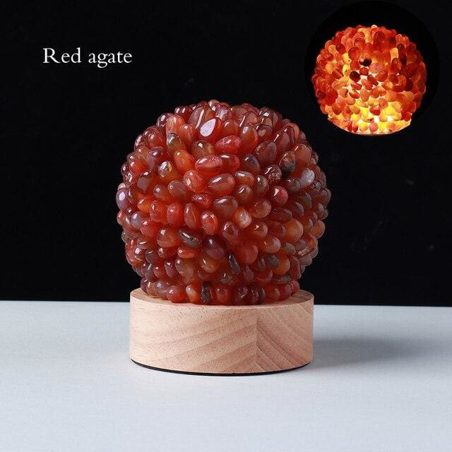 Lampe de chevet en Agate Rouge