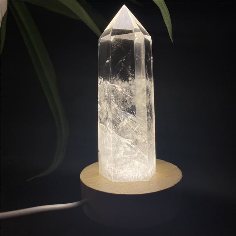 Lampe de chevet en pointe de Quartz Blanc