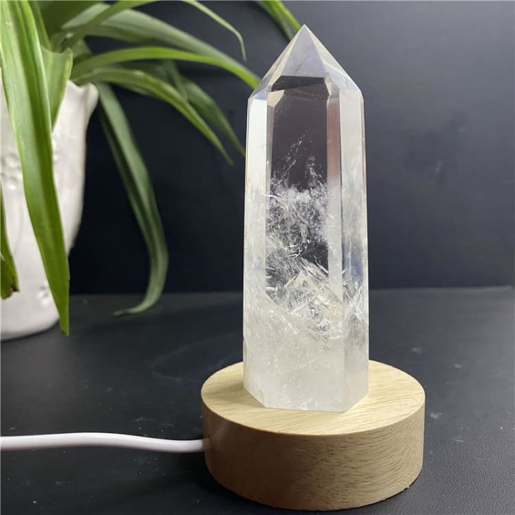 Lampe de chevet en pointe de Quartz Blanc