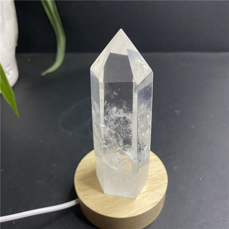 Lampe de chevet en pointe de Quartz Blanc