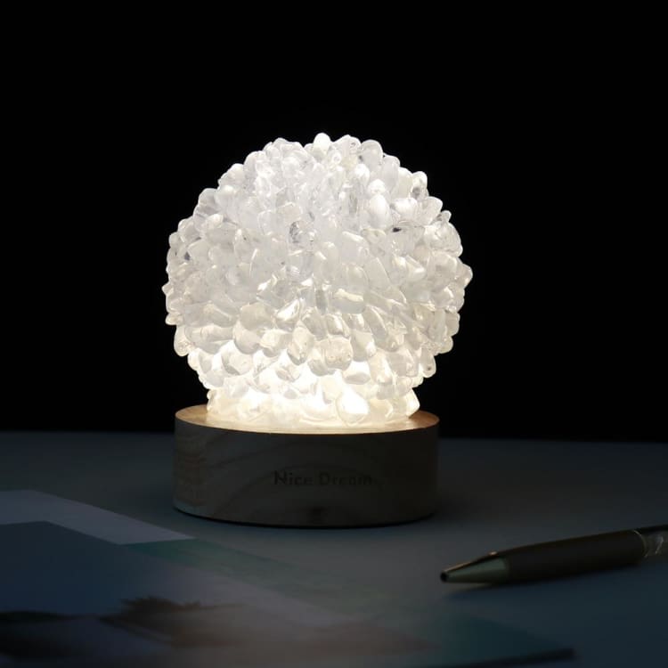 Lampe de chevet en Quartz Blanc