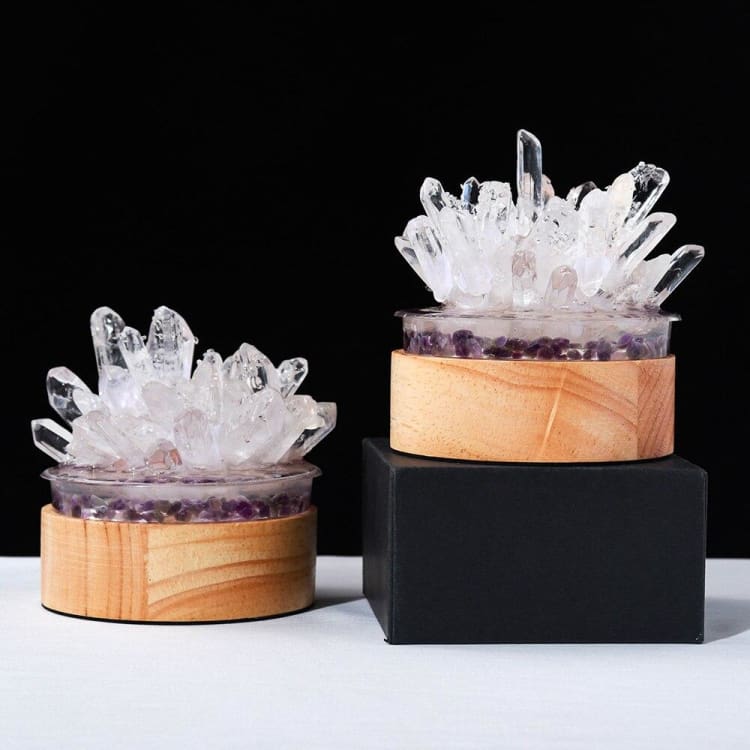 Lampe de chevet en Quartz Clair et Améthyste