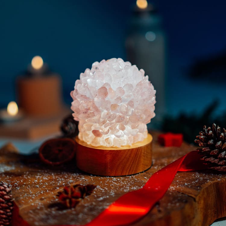 Lampe de chevet en Quartz Rose