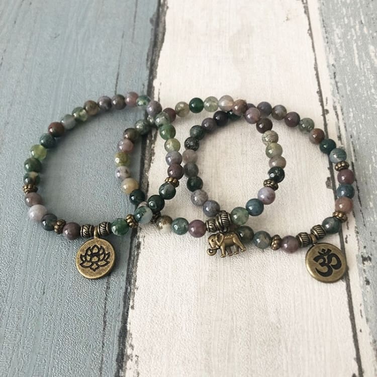 Lot de 3 Bracelets en Unakite - Bracelet
