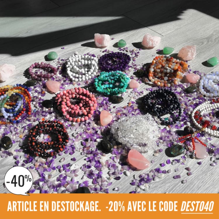 Mala en Graines de Pipal et Amazonite - bracelet