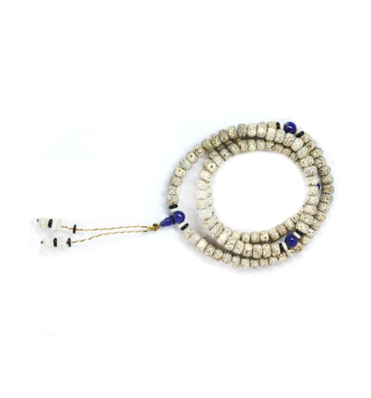 Mala en Graines de Pipal et Lapis Lazuli - bracelet